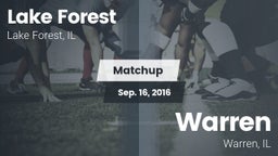 Matchup: Lake Forest High vs. Warren  2016