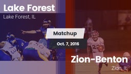 Matchup: Lake Forest High vs. Zion-Benton  2016