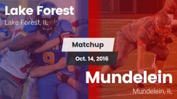 Matchup: Lake Forest High vs. Mundelein  2016