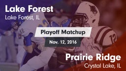 Matchup: Lake Forest High vs. Prairie Ridge  2016