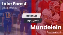 Matchup: Lake Forest High vs. Mundelein  2018