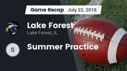 Recap: Lake Forest  vs. Summer Practice 2018