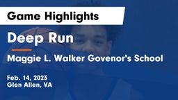 Deep Run  vs Maggie L. Walker Govenor's School Game Highlights - Feb. 14, 2023