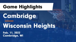 Cambridge  vs Wisconsin Heights  Game Highlights - Feb. 11, 2022