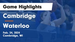 Cambridge  vs Waterloo  Game Highlights - Feb. 24, 2024