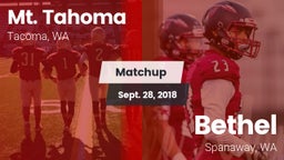 Matchup: Mt. Tahoma High vs. Bethel  2018