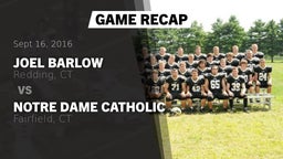 Recap: Joel Barlow  vs. Notre Dame Catholic  2016