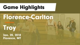 Florence-Carlton  vs Troy  Game Highlights - Jan. 20, 2018