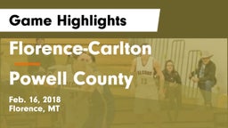 Florence-Carlton  vs Powell County  Game Highlights - Feb. 16, 2018