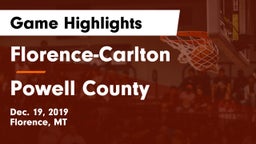 Florence-Carlton  vs Powell County  Game Highlights - Dec. 19, 2019