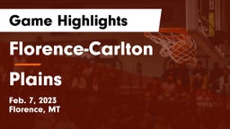 Florence-Carlton  vs Plains Game Highlights - Feb. 7, 2023