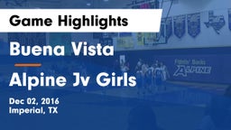 Buena Vista  vs Alpine Jv Girls Game Highlights - Dec 02, 2016