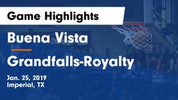 Buena Vista  vs Grandfalls-Royalty  Game Highlights - Jan. 25, 2019