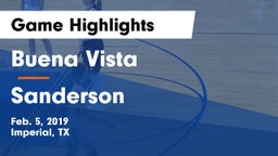 Buena Vista  vs Sanderson Game Highlights - Feb. 5, 2019