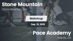 Matchup: Stone Mountain High vs. Pace Academy  2016