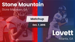Matchup: Stone Mountain High vs. Lovett  2016