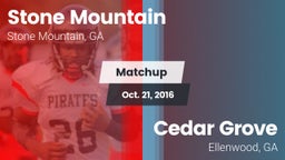 Matchup: Stone Mountain High vs. Cedar Grove  2016