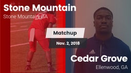 Matchup: Stone Mountain High vs. Cedar Grove  2018