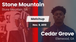 Matchup: Stone Mountain High vs. Cedar Grove  2019