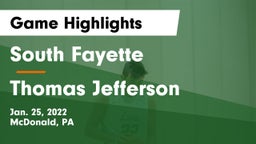 South Fayette  vs Thomas Jefferson  Game Highlights - Jan. 25, 2022