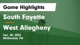 South Fayette  vs West Allegheny  Game Highlights - Jan. 28, 2022