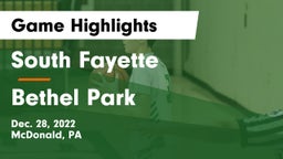 South Fayette  vs Bethel Park  Game Highlights - Dec. 28, 2022