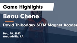 Beau Chene  vs David Thibodaux STEM  Magnet Academy Game Highlights - Dec. 28, 2023