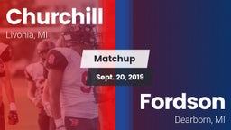 Matchup: Churchill High vs. Fordson  2019