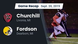 Recap: Churchill  vs. Fordson  2019