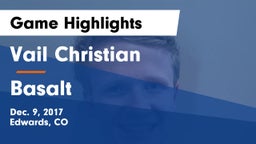 Vail Christian  vs Basalt  Game Highlights - Dec. 9, 2017