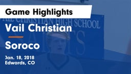 Vail Christian  vs Soroco  Game Highlights - Jan. 18, 2018