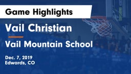 Vail Christian  vs Vail Mountain School  Game Highlights - Dec. 7, 2019