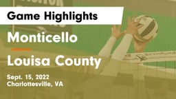 Monticello  vs Louisa County  Game Highlights - Sept. 15, 2022