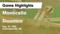 Monticello  vs Staunton Game Highlights - Aug. 26, 2023