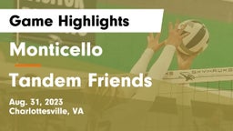 Monticello  vs Tandem Friends Game Highlights - Aug. 31, 2023