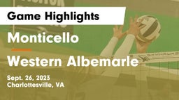 Monticello  vs Western Albemarle  Game Highlights - Sept. 26, 2023