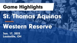 St. Thomas Aquinas  vs Western Reserve  Game Highlights - Jan. 17, 2023