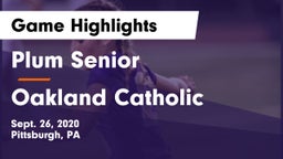 Plum Senior  vs Oakland Catholic  Game Highlights - Sept. 26, 2020