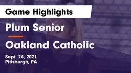 Plum Senior  vs Oakland Catholic  Game Highlights - Sept. 24, 2021