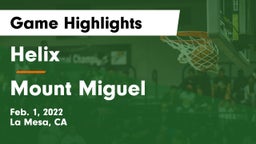 Helix  vs Mount Miguel Game Highlights - Feb. 1, 2022