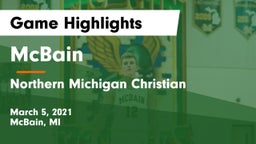 McBain  vs Northern Michigan Christian  Game Highlights - March 5, 2021