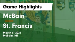 McBain  vs St. Francis  Game Highlights - March 6, 2021