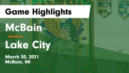 McBain  vs Lake City  Game Highlights - March 30, 2021
