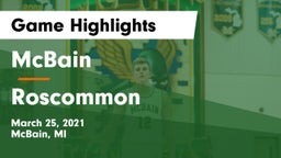 McBain  vs Roscommon  Game Highlights - March 25, 2021