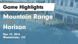 Mountain Range  vs Horizon  Game Highlights - Dec 12, 2016