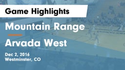 Mountain Range  vs Arvada West  Game Highlights - Dec 2, 2016