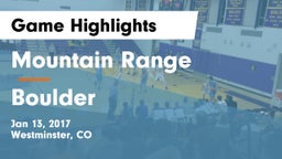 Mountain Range  vs Boulder  Game Highlights - Jan 13, 2017