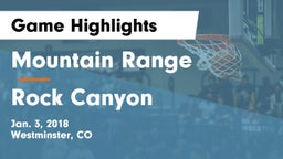 Mountain Range  vs Rock Canyon  Game Highlights - Jan. 3, 2018