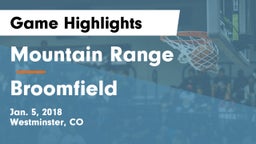 Mountain Range  vs Broomfield  Game Highlights - Jan. 5, 2018