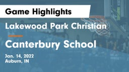 Lakewood Park Christian  vs Canterbury School Game Highlights - Jan. 14, 2022